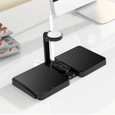 4 in 1 Mobile Phone Wireless Charging Station for iWatch for headphones for iPhone Fast Qi wireless charger for Samsung Galaxy